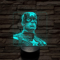 Hős Kapitány 7 színű valósághű 3D led lámpa