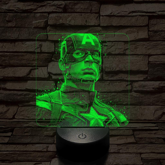 Hős Kapitány 7 színű valósághű 3D led lámpa