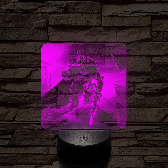 World of Warcraft Lich King Arthas  7 színű valósághű 3D led lámpa