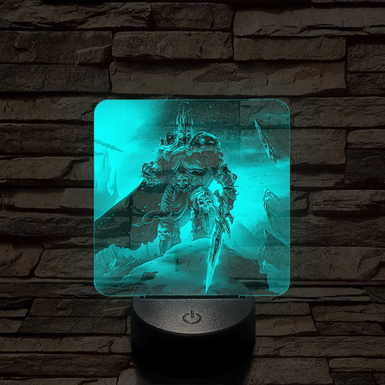 World of Warcraft Lich King Arthas  7 színű valósághű 3D led lámpa