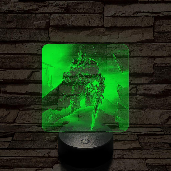 World of Warcraft Lich King Arthas  7 színű valósághű 3D led lámpa