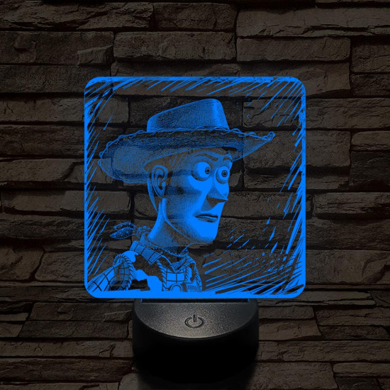 Cowboy mesefigura 7 színű valósághű 3D led lámpa