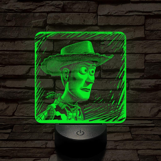 Cowboy mesefigura 7 színű valósághű 3D led lámpa