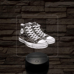 Trendi cipő fekete 7 színű valósághű 3D led lámpa