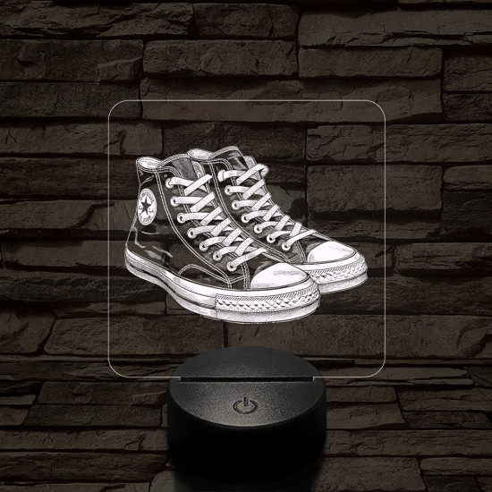 Trendi cipő fekete 7 színű valósághű 3D led lámpa