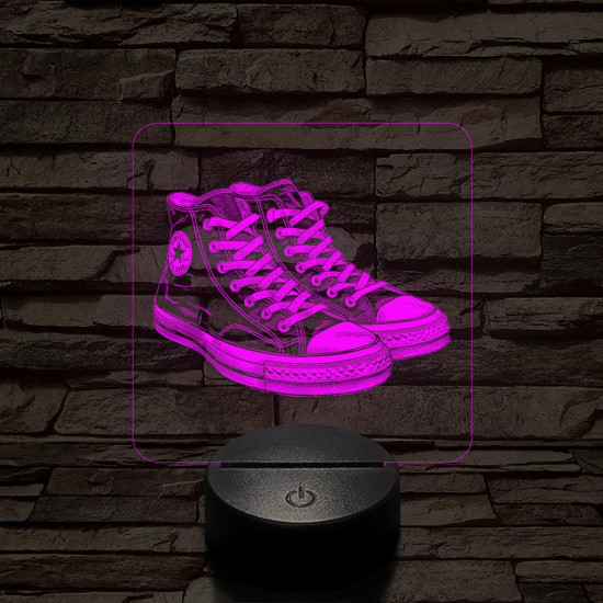 Trendi cipő fekete 7 színű valósághű 3D led lámpa