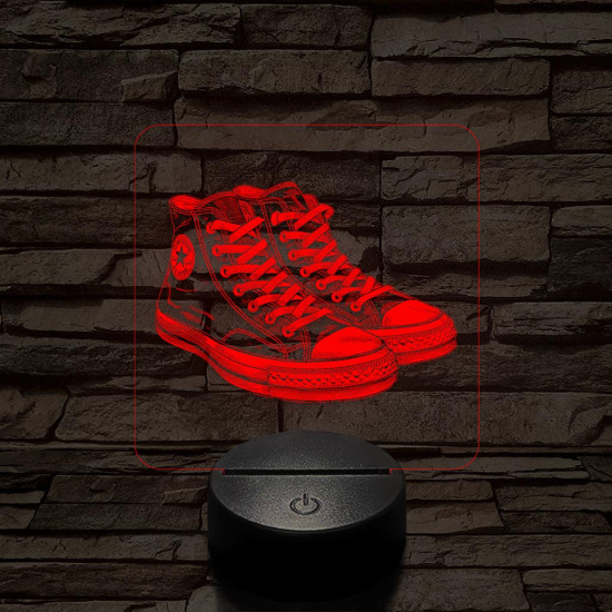 Trendi cipő fekete 7 színű valósághű 3D led lámpa