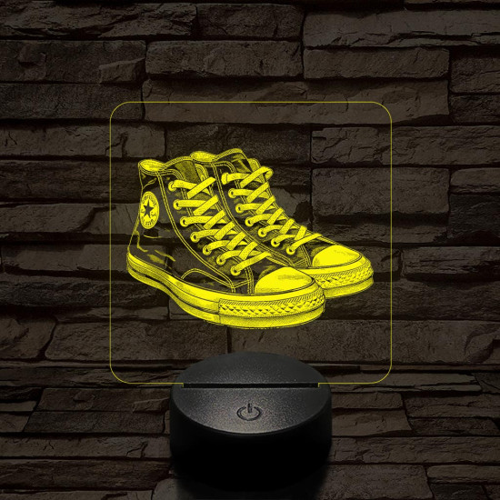 Trendi cipő fekete 7 színű valósághű 3D led lámpa