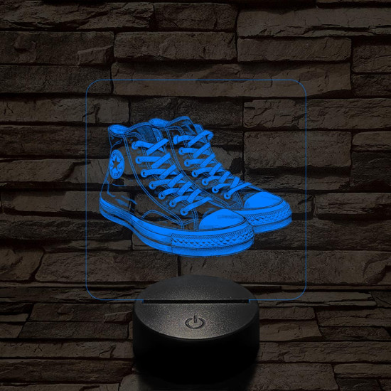 Trendi cipő fekete 7 színű valósághű 3D led lámpa