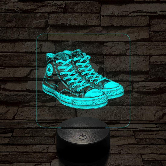 Trendi cipő fekete 7 színű valósághű 3D led lámpa