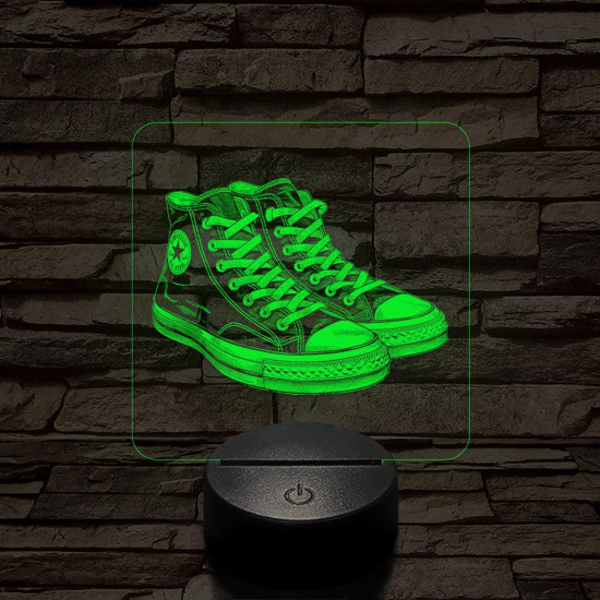 Trendi cipő fekete 7 színű valósághű 3D led lámpa