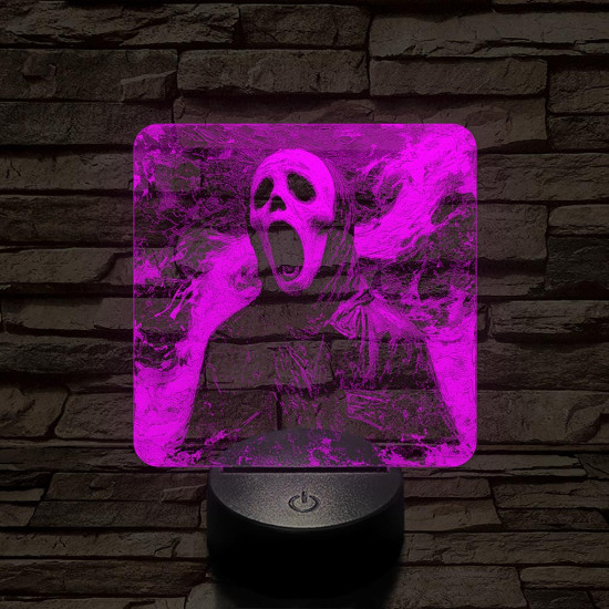 Helloween-i sikoly 7 színű valósághű 3D led lámpa