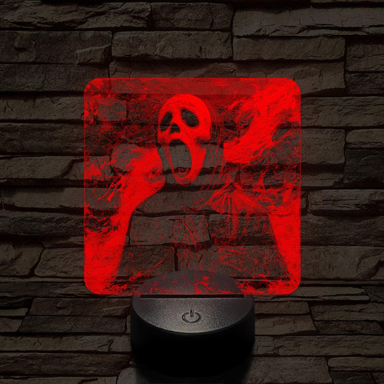 Helloween-i sikoly 7 színű valósághű 3D led lámpa