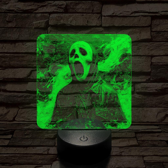 Helloween-i sikoly 7 színű valósághű 3D led lámpa