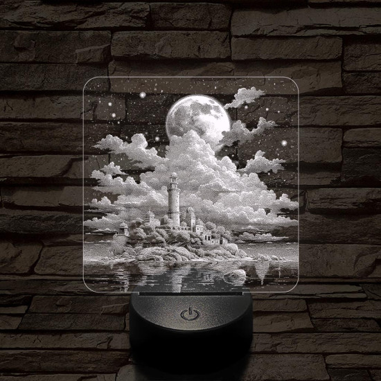 Felhő erőd 7 színű valósághű 3D led lámpa