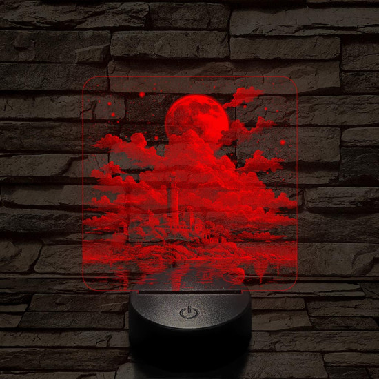 Felhő erőd 7 színű valósághű 3D led lámpa
