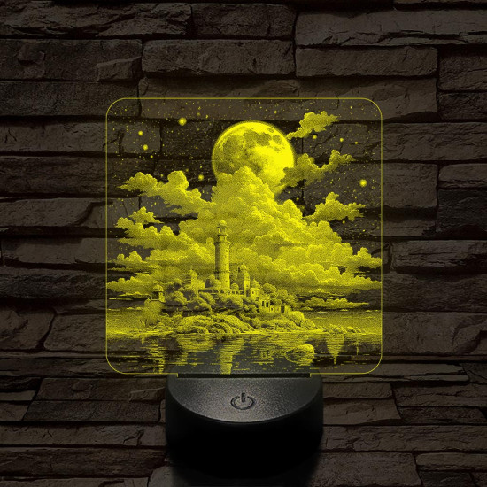 Felhő erőd 7 színű valósághű 3D led lámpa