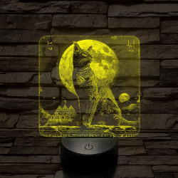 Egyiptom macskája 7 színű valósághű 3D led lámpa