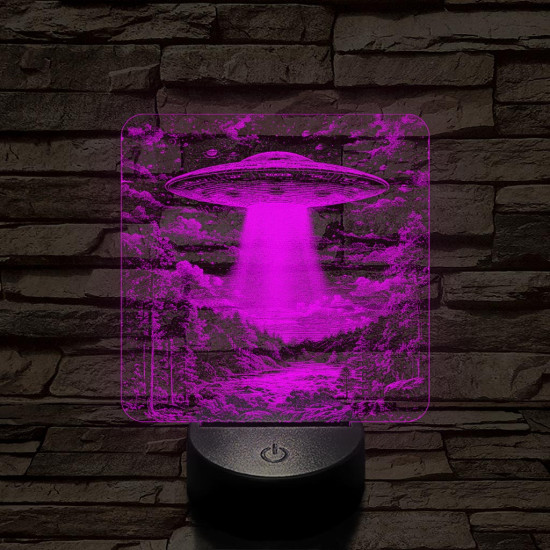 UFO rejtély az erdőben 7 színű valósághű 3D led lámpa