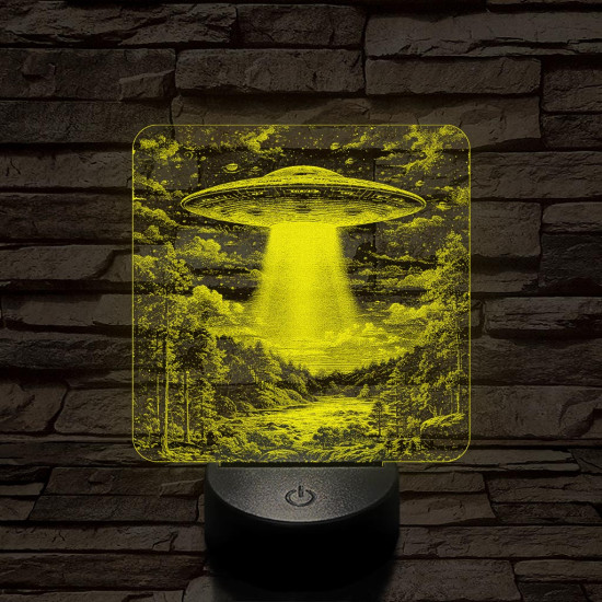 UFO rejtély az erdőben 7 színű valósághű 3D led lámpa