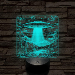 UFO rejtély az erdőben 7 színű valósághű 3D led lámpa