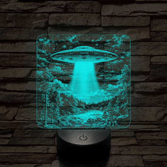 UFO rejtély az erdőben 7 színű valósághű 3D led lámpa