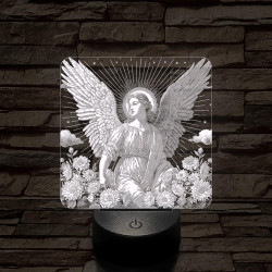 Angyal virágokkal 7 színű valósághű 3D led lámpa