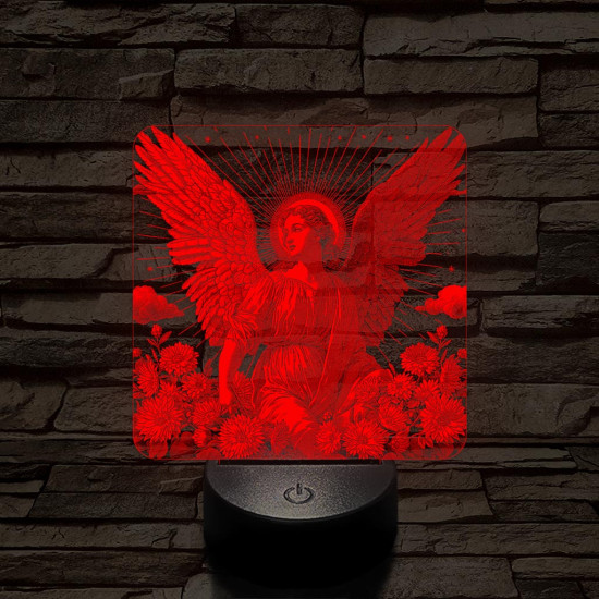 Angyal virágokkal 7 színű valósághű 3D led lámpa
