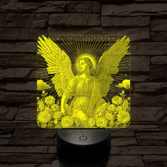 Angyal virágokkal 7 színű valósághű 3D led lámpa