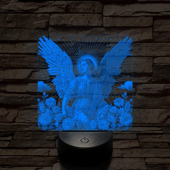 Angyal virágokkal 7 színű valósághű 3D led lámpa