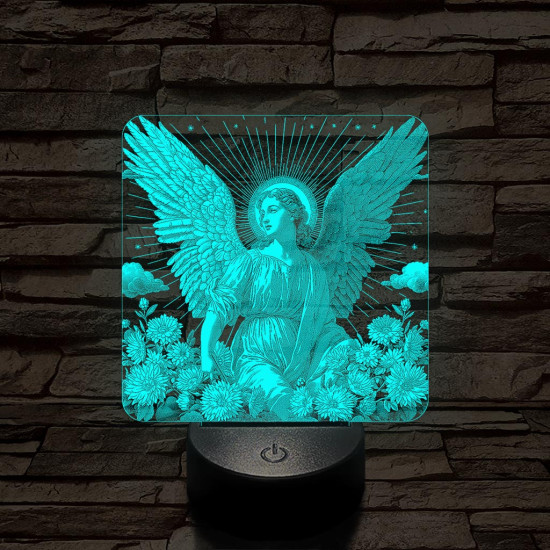 Angyal virágokkal 7 színű valósághű 3D led lámpa