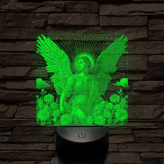Angyal virágokkal 7 színű valósághű 3D led lámpa