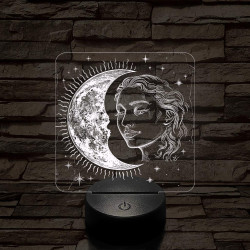 A Nap és Hold gyermeke 7 színű valósághű 3D led lámpa
