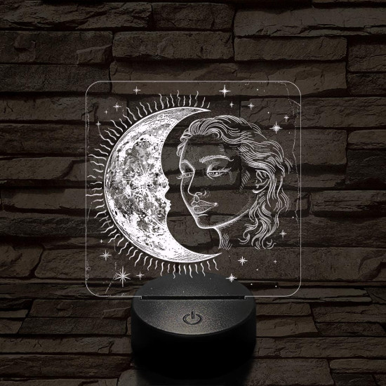 A Nap és Hold gyermeke 7 színű valósághű 3D led lámpa