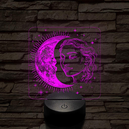 A Nap és Hold gyermeke 7 színű valósághű 3D led lámpa