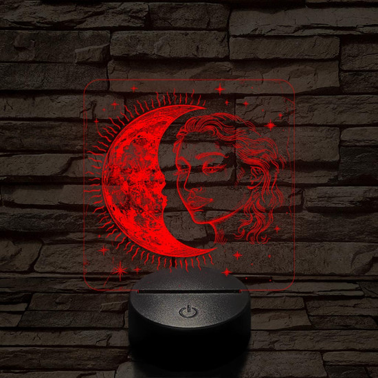 A Nap és Hold gyermeke 7 színű valósághű 3D led lámpa