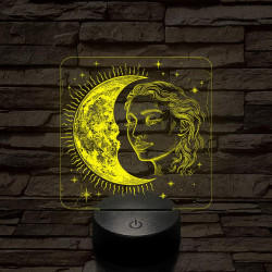 A Nap és Hold gyermeke 7 színű valósághű 3D led lámpa