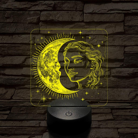 A Nap és Hold gyermeke 7 színű valósághű 3D led lámpa
