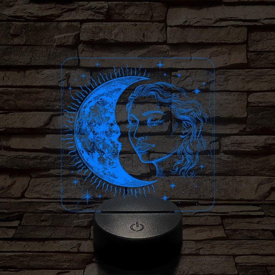 A Nap és Hold gyermeke 7 színű valósághű 3D led lámpa