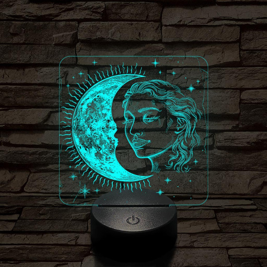 A Nap és Hold gyermeke 7 színű valósághű 3D led lámpa