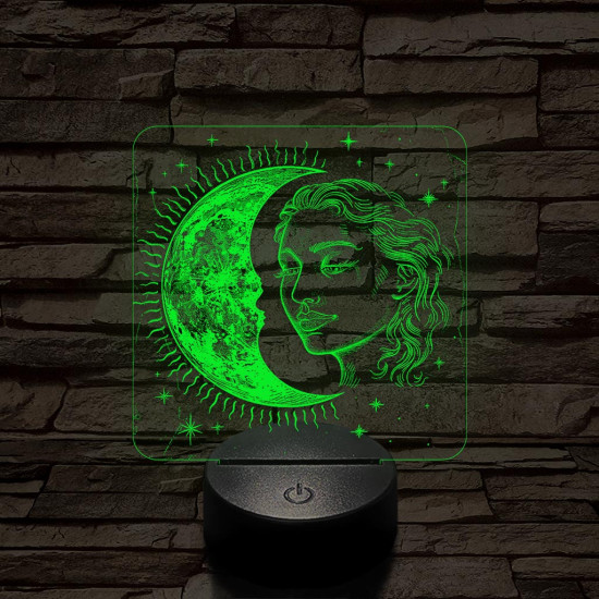 A Nap és Hold gyermeke 7 színű valósághű 3D led lámpa