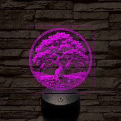 Az élet fája 7 színű valósághű 3D led lámpa