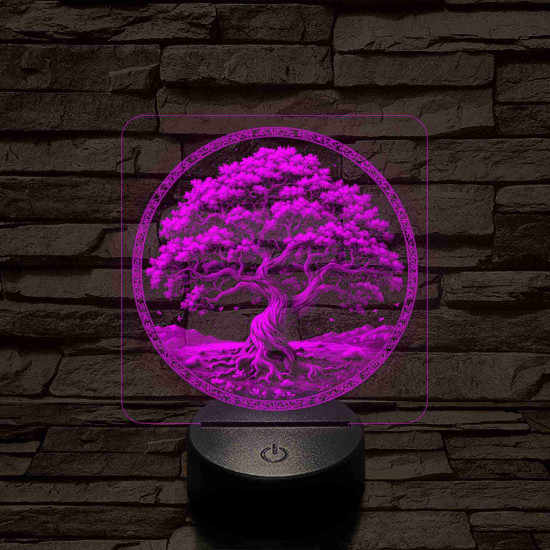 Az élet fája 7 színű valósághű 3D led lámpa