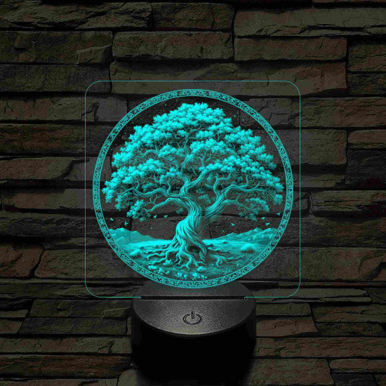 Az élet fája 7 színű valósághű 3D led lámpa
