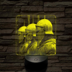 Páncélok 7 színű, valósághűen gravírozott 3D led lámpa