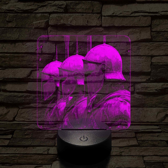 Páncélok 7 színű, valósághűen gravírozott 3D led lámpa