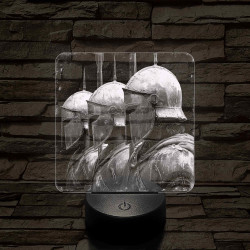 Páncélok 7 színű, valósághűen gravírozott 3D led lámpa