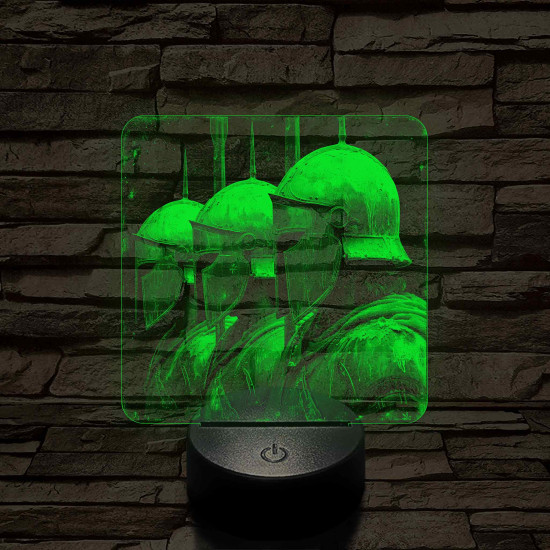 Páncélok 7 színű, valósághűen gravírozott 3D led lámpa