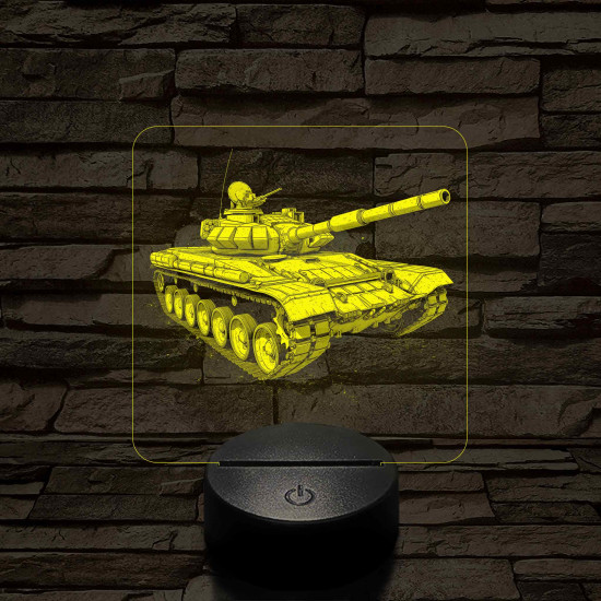 Tank T-72 7 színű, valósághűen gravírozott 3D led lámpa