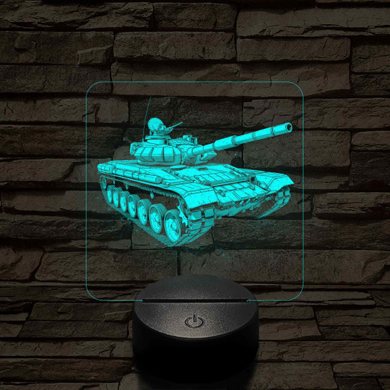 Tank T-72 7 színű, valósághűen gravírozott 3D led lámpa